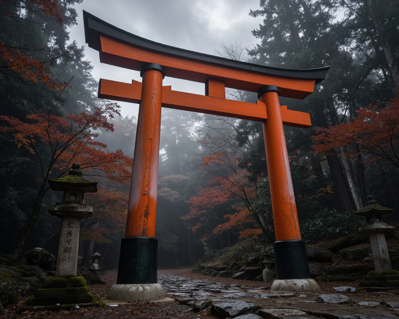 Symbolic Japanese Shrine Atmosphere