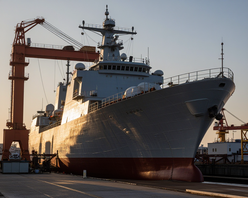 Modern Naval Shipbuilding Scene