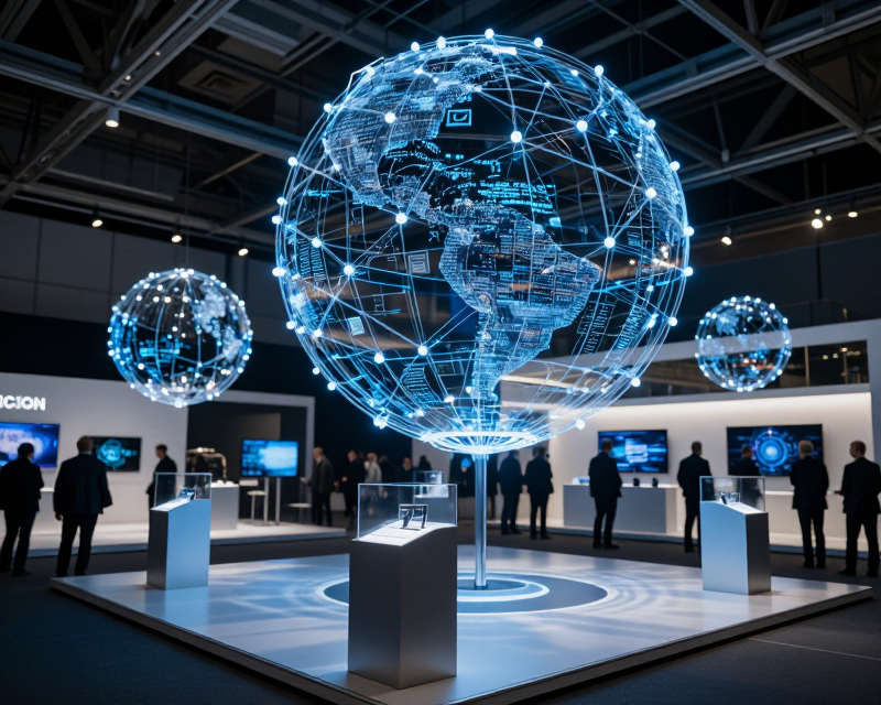 Futuristic Blockchain Technology Exhibition