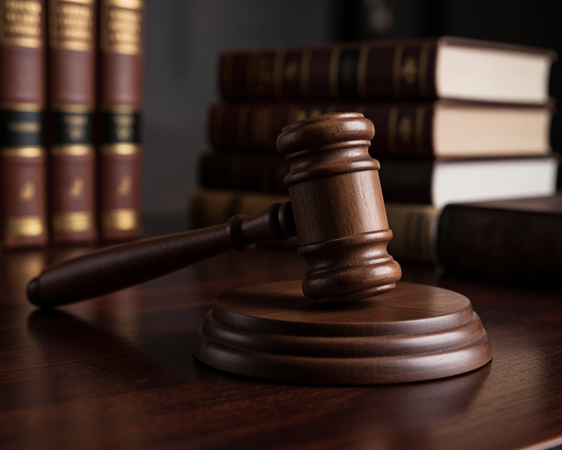 Judicial Gavel and Law Books