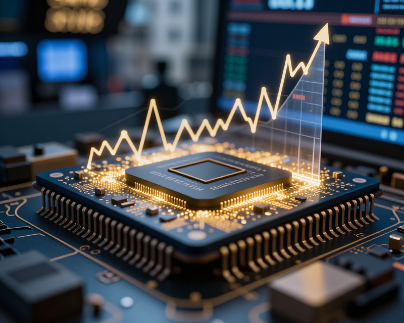 High-tech semiconductor and Nasdaq market concept
