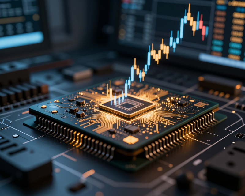 Semiconductor and Stock Market Concept