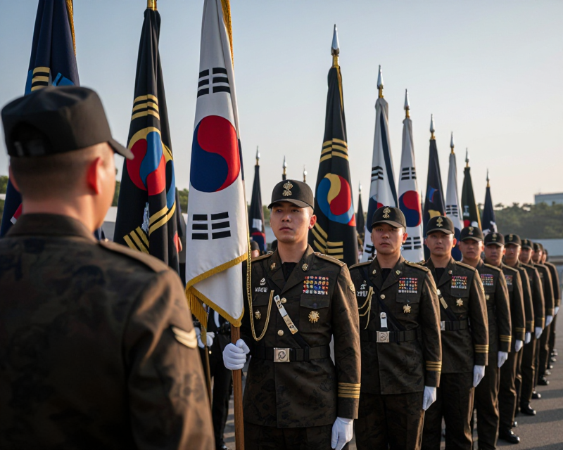 South Korean Military Ceremony Atmosphere