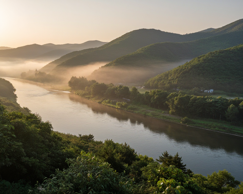 Peaceful Dawn at the Border