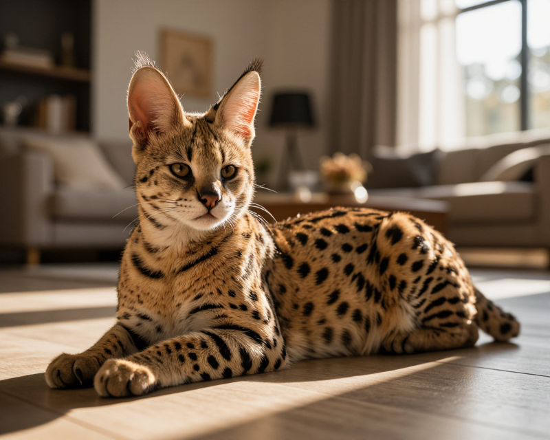 Serval Cat in Sunlight